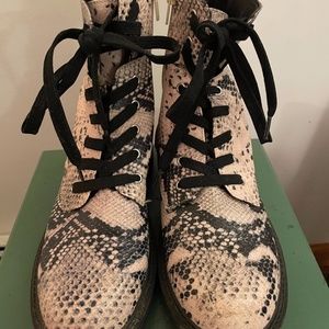 Madden Girl Snakeskin Combat Boots